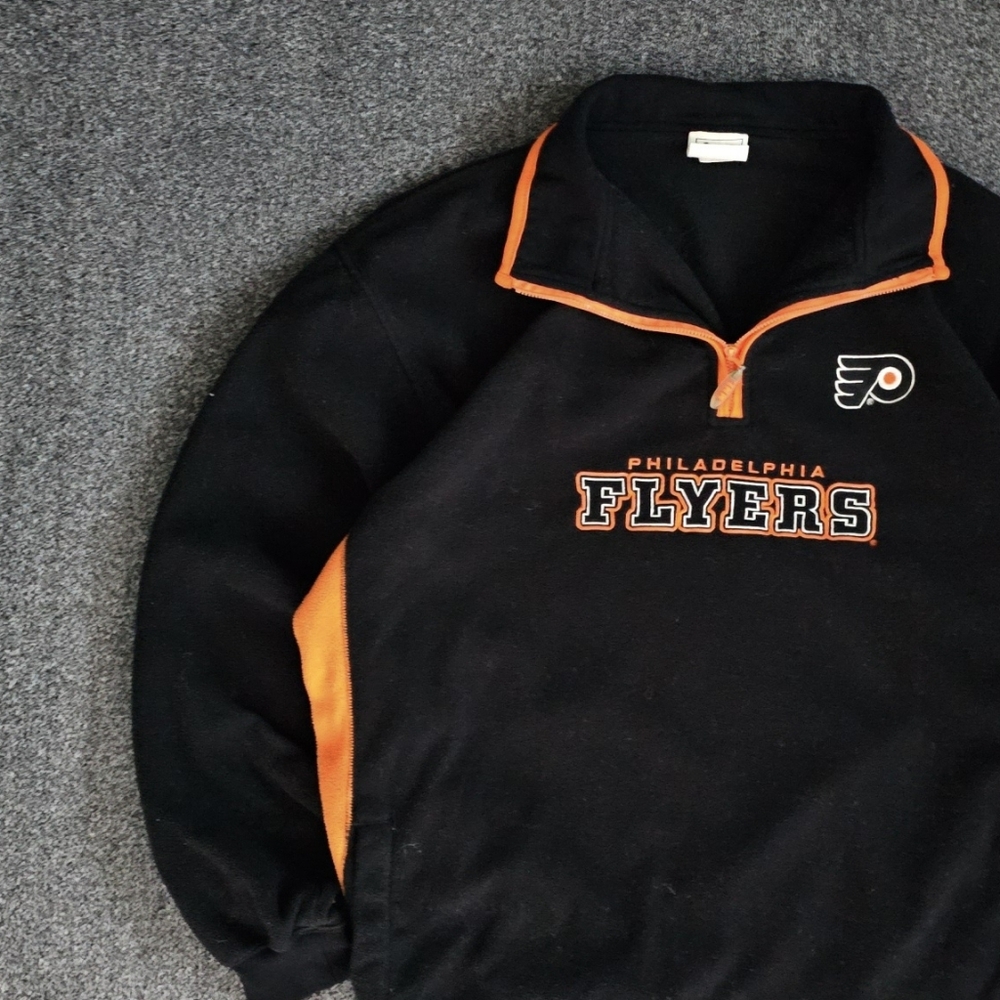 Lee Sport Men's Philadelphia Flyer Quarter Zip Sweater Size XL - Picture 2 of 9